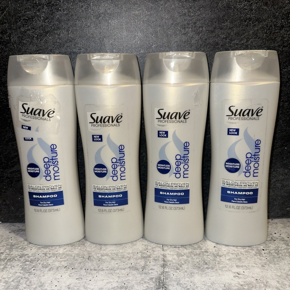 4 Lot Suave Professionals Deep Moisture Replenish Hydrating Shampoo 12.6 fl oz